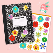 Load image into Gallery viewer, Enamel Flower Pins Art Sticker Set