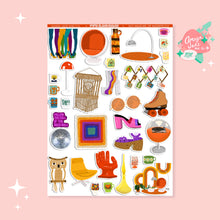 Load image into Gallery viewer, 70's Flashback Art Sticker Set