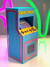 Load image into Gallery viewer, 80s Retro Arcade Miniature – Holographic Sticker Accents – 3D Printed 80s Desk Trinket & Shelf Decor