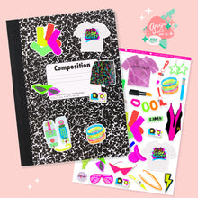 Load image into Gallery viewer, 80's Day-Glo Art Sticker Set