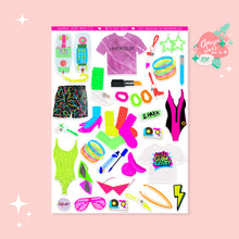 Load image into Gallery viewer, 80's Day-Glo Art Sticker Set