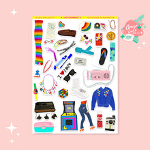 Load image into Gallery viewer, 80's Flashback Art Sticker Set