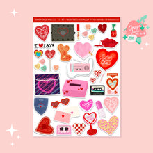 Load image into Gallery viewer, 80's Valentine's Sticker Sheet