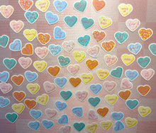 Load image into Gallery viewer, 80's Style Sweethearts Candy Sticker Pack Holographic Vinyl