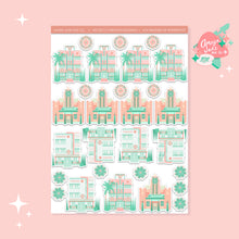 Load image into Gallery viewer, Art Deco Christmas Buildings Art Sticker Set
