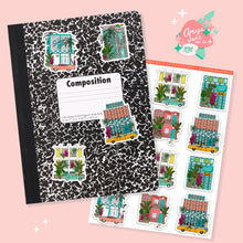 Load image into Gallery viewer, Breeze Blocks and Plants Buildings Art Sticker Set