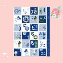 Load image into Gallery viewer, Chinoiserie Christmas Advent Calendar Art Sticker Set