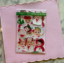 Load image into Gallery viewer, Christmas Lady Head Vases Holographic Vinyl Sticker Pack