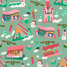 Load image into Gallery viewer, Colorful Putz Houses Specialty Art Wrapping Paper One of a Kind