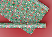 Load image into Gallery viewer, Colorful Putz Houses Specialty Art Wrapping Paper One of a Kind