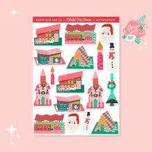 Load image into Gallery viewer, Colorful Mid-Century Modern Putz Houses Stickers