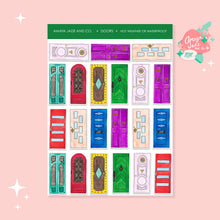 Load image into Gallery viewer, Doors Watercolor and Ink Sticker Set