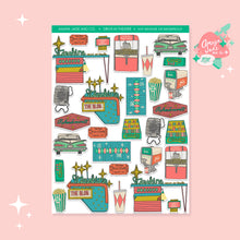 Load image into Gallery viewer, Drive-In Theater Art Sticker Set