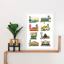 Load image into Gallery viewer, Googie Businesses Art Print