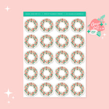 Load image into Gallery viewer, Kitschy Flamingo Christmas Wreath Art Sticker Set