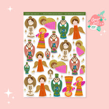 Load image into Gallery viewer, Kitschy Paper Mache Angels Art Sticker Set