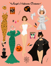 Load image into Gallery viewer, Halloween Costumes Paper Dolls