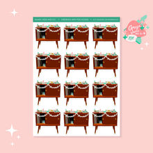 Load image into Gallery viewer, Mid Century Modern Credenza with Putz Houses Art Sticker Set