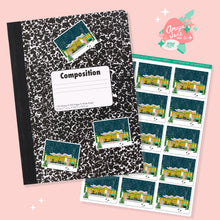 Load image into Gallery viewer, Mid Century Modern House Christmas Party Art Sticker Set