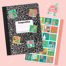 Load image into Gallery viewer, Mid Mod Christmas Advent Calendar Art Sticker Set