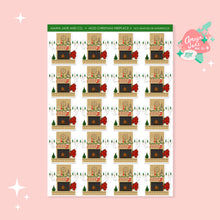 Load image into Gallery viewer, Mod Christmas Fireplace Art Sticker Set