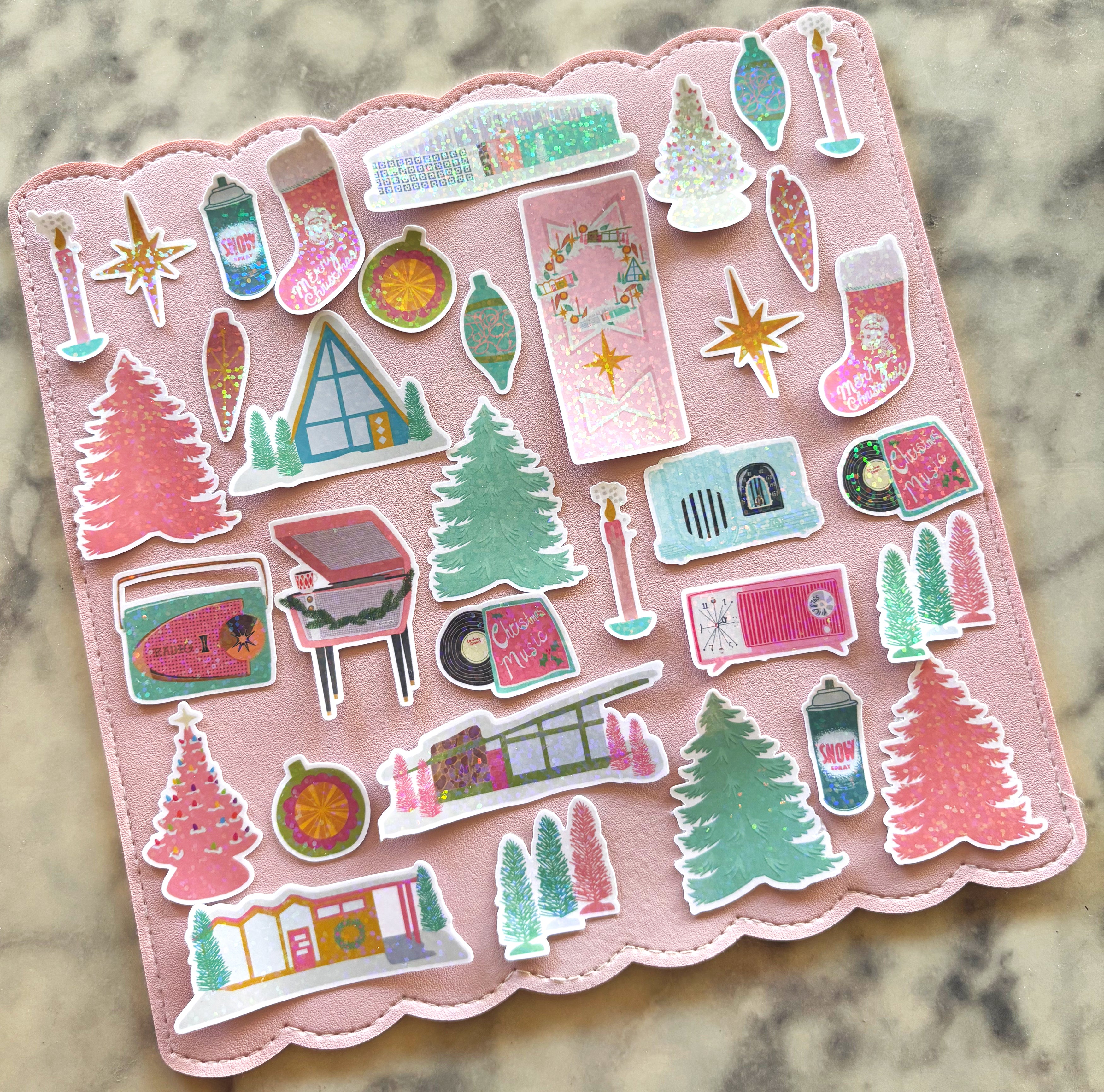 Mod Christmas Sticker Pack Holographic Vinyl – Amaya Jade and Co