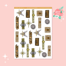 Load image into Gallery viewer, Mid Mod Escutcheons Art Sticker Set