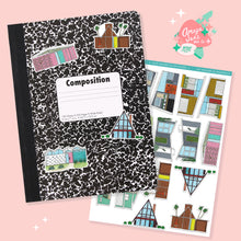 Load image into Gallery viewer, Mid Century Modern Houses Sticker Set