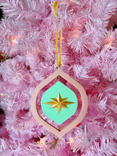 Load image into Gallery viewer, Atomic Starburst Mid-Century Modern Ornament Peach and Mint
