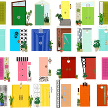 Load image into Gallery viewer, Mod Rainbow Doors Specialty Art Wrapping Paper One of a Kind