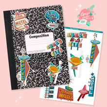 Load image into Gallery viewer, Hotel Motel Vintage Sign Art Sticker Set