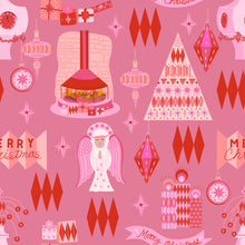 Load image into Gallery viewer, Mod Christmas Red and Pink Specialty Art Wrapping Paper One of a Kind