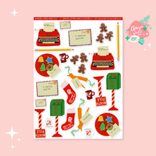 Load image into Gallery viewer, Vintage Santa Letter and Cookies Art Sticker Set