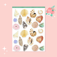 Load image into Gallery viewer, Watercolor Shells Art Sticker Set