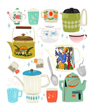 Load image into Gallery viewer, Tea Time Cards w/envelopes Set of 6