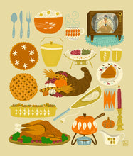Load image into Gallery viewer, Vintage Thanksgiving Nostalgia Art Print