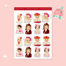 Load image into Gallery viewer, Valentine Lady Head Vases Art Sticker Set