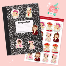 Load image into Gallery viewer, Valentine Lady Head Vases Art Sticker Set