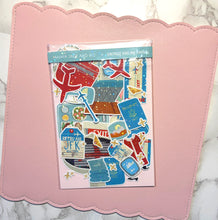 Load image into Gallery viewer, Vintage Airline Travel Sticker Pack Holographic Vinyl