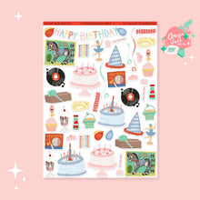 Load image into Gallery viewer, Vintage Birthday Party Art Sticker Set