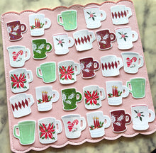 Load image into Gallery viewer, Vintage Christmas Mugs Holographic Vinyl Sticker Pack