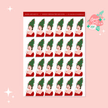 Load image into Gallery viewer, Vintage Christmas Tree Hair Model Art Sticker Set