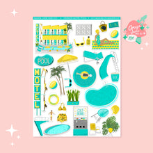 Load image into Gallery viewer, Vintage Motel Pool Art Sticker Set