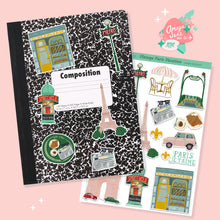 Load image into Gallery viewer, Vintage Paris Vacation Sticker Sheet