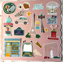 Load image into Gallery viewer, Vintage Paris Vacation Sticker Pack Holographic Vinyl