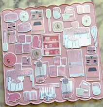 Load image into Gallery viewer, Vintage Pink Kitchen Sticker Pack Holographic Vinyl