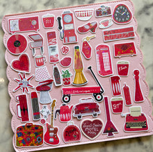 Load image into Gallery viewer, Vintage Red Things Sticker Pack Holographic Vinyl