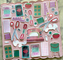 Load image into Gallery viewer, Sewing Tools and Notions Sticker Pack Holographic Vinyl