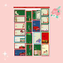 Load image into Gallery viewer, Vintage Toys Christmas Tags Art Sticker Set