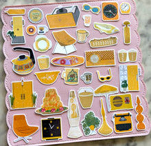 Load image into Gallery viewer, Vintage Yellow Things Sticker Pack Holographic Vinyl